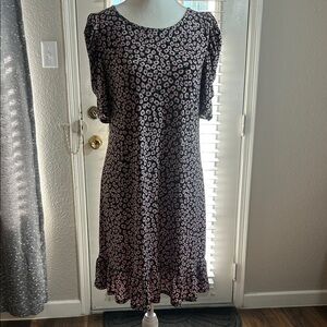 CeCe Pink and Black Midi Dress